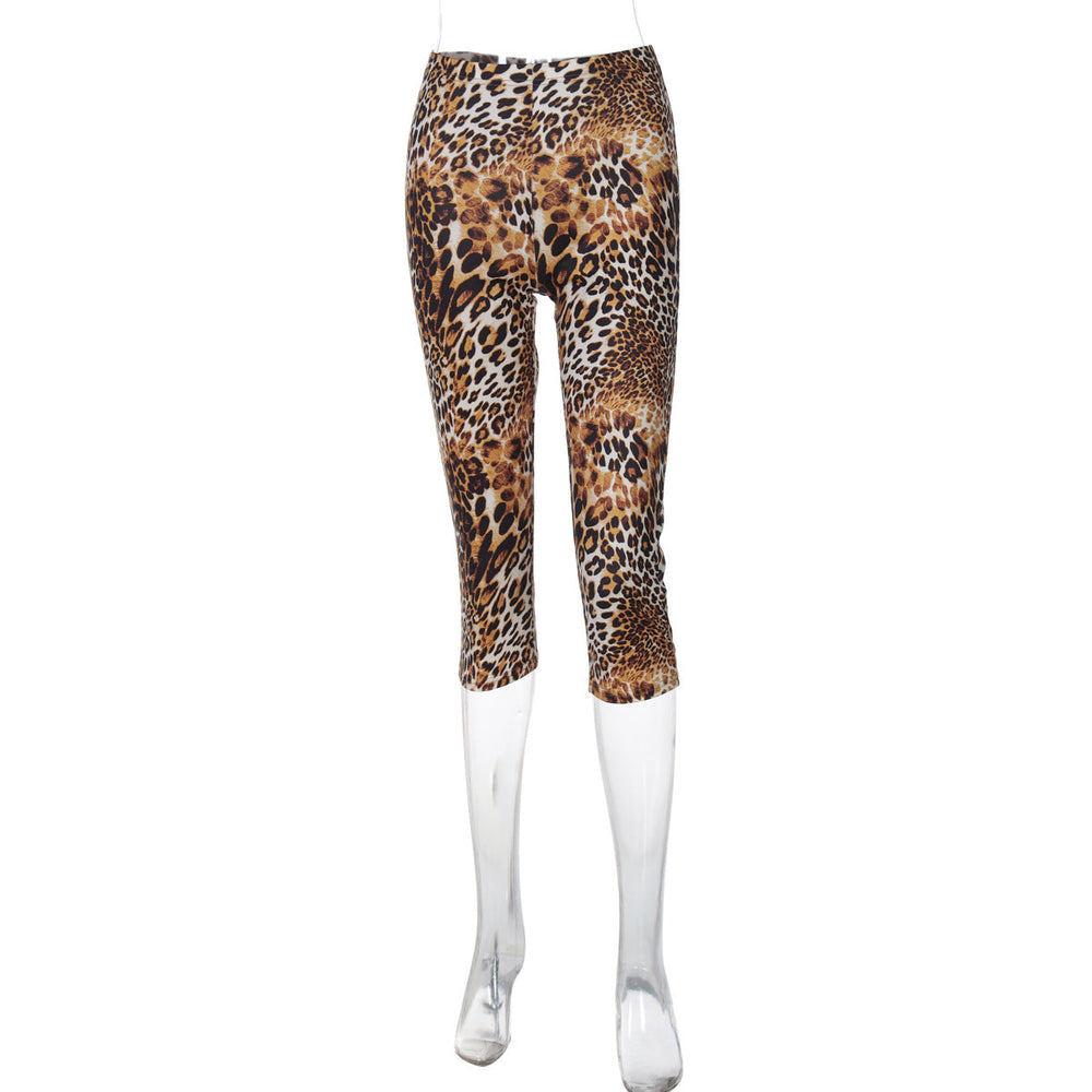 Women Clothing Fifth Pants Summer Slim Fit Hip Raise Leggings Sports Yoga Pants