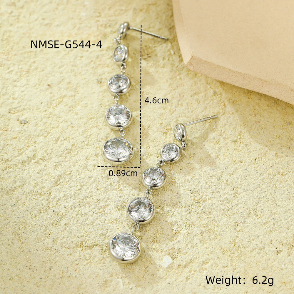 Women Wild Long Fringed Zircon Earrings Design Ear Studs Earrings
