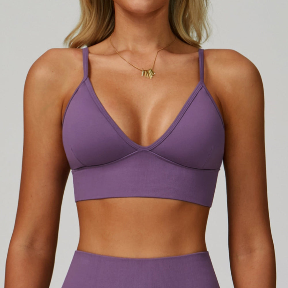 Sollinarry Double Shoulder Strap Seamless Yoga Bra Beauty Back Quick Drying Sports Tops Outerwear Running Fitness Yoga Wear