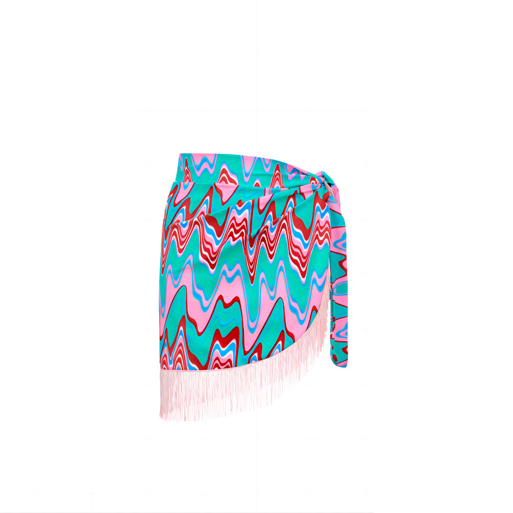Spring Sexy Swimsuit Women Conservative Printed Swimsuit Wrap Skirt Set