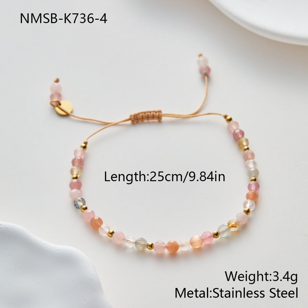 Sold Jewelry Sweet All Matching Natural Stone Bracelet Women Simple Pulling Rope Bracelet