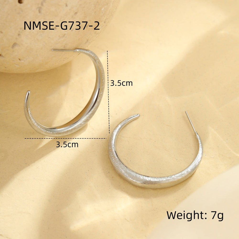 Personalized Earrings Niche Design Stainless Steel Studs Earrings Retro Elegant Earrings Advanced All Matching