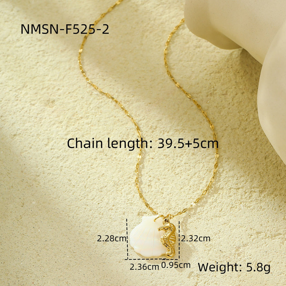 Niche Design Shell Beach Ocean Series Embellished Necklace Starfish Dolphin Clavicle Chain
