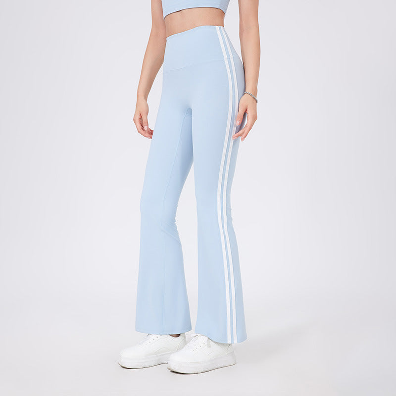 High Waist Yoga Pants Sexy Running Sports Peach Hip Raise Fitness Pants Nude Feel Stretch Flared Pants