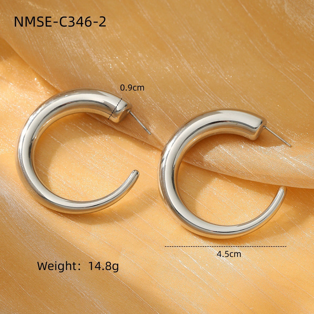 Simple Internet Celebrity Non Fading Lovely Titanium Steel Earrings 18K Gold Stainless Steel High Grade All Match Earrings