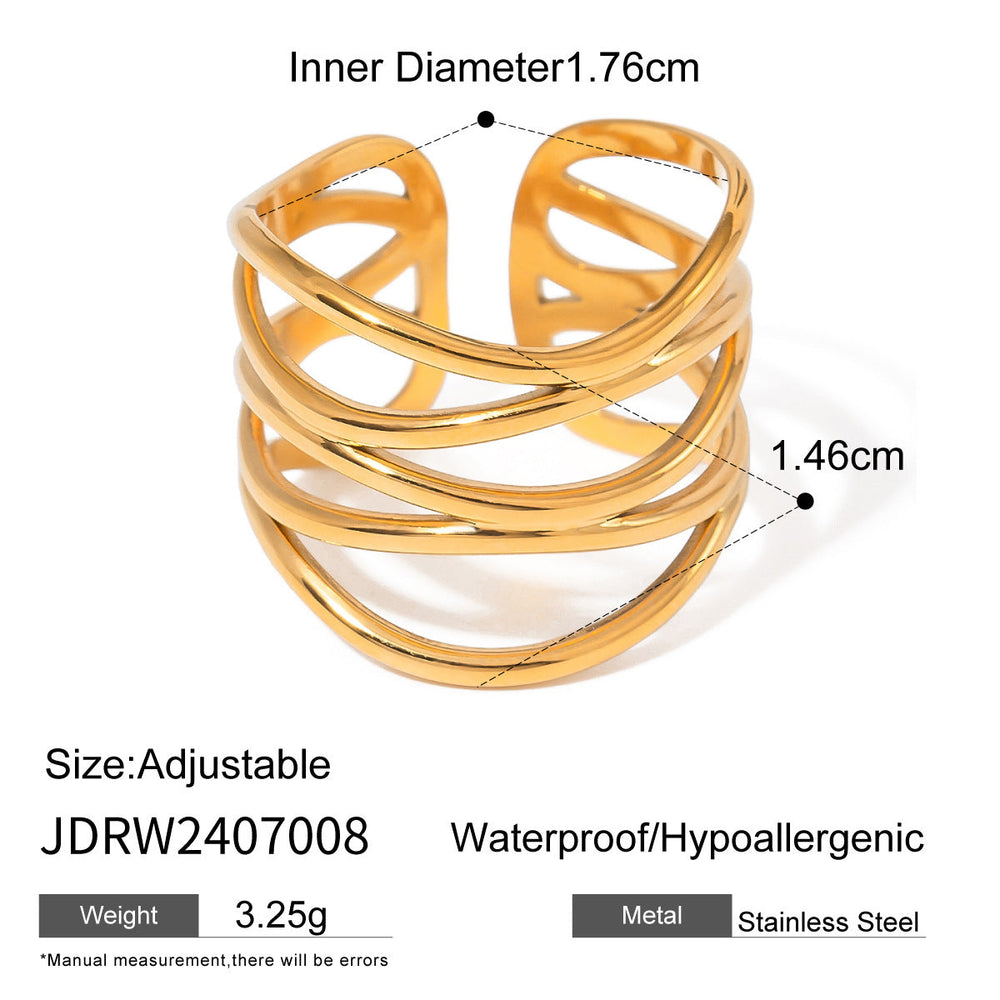 Sold Jewelry Stainless Steel Eye Catching Ring High Grade Ring Irregular Asymmetric Bracelet Rings Women
