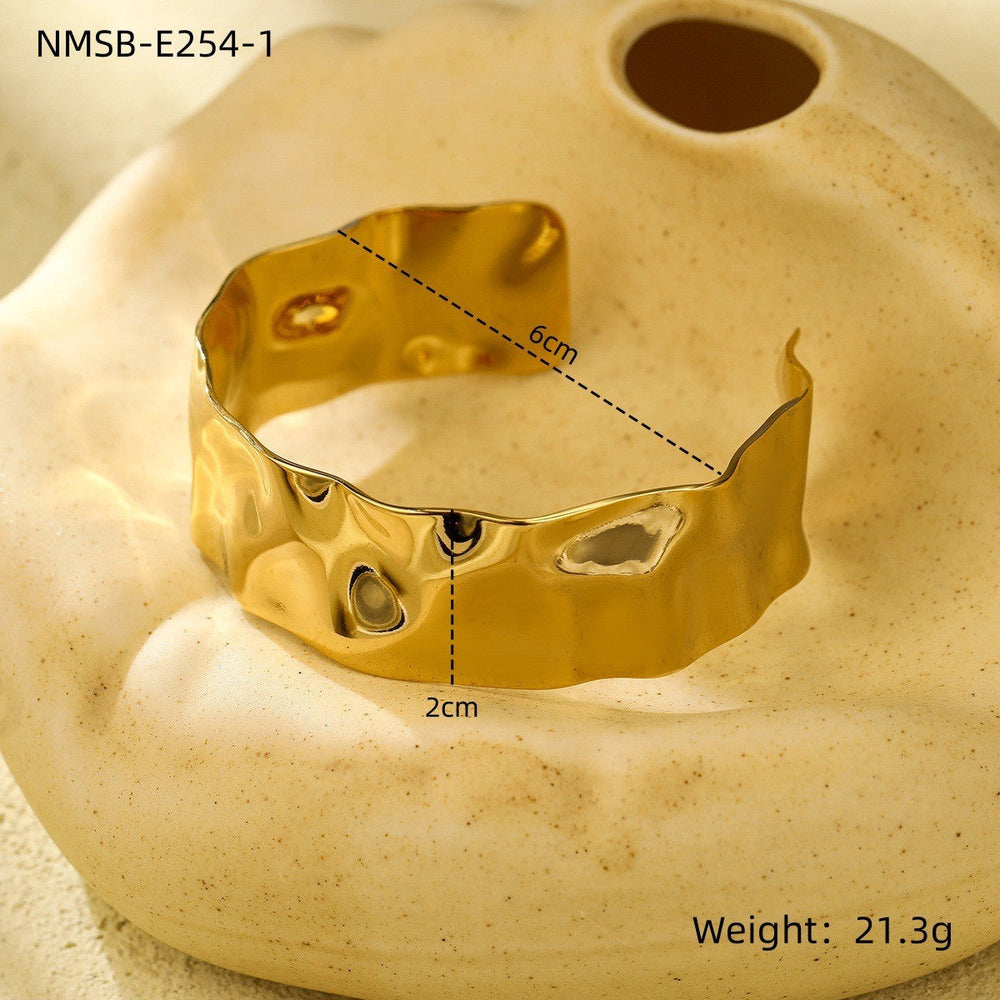 Geometry Pattern Semicircle Hollow Out Cutout Bracelet Static Luxury Exaggerated Personalized Cold Opening Bracelet