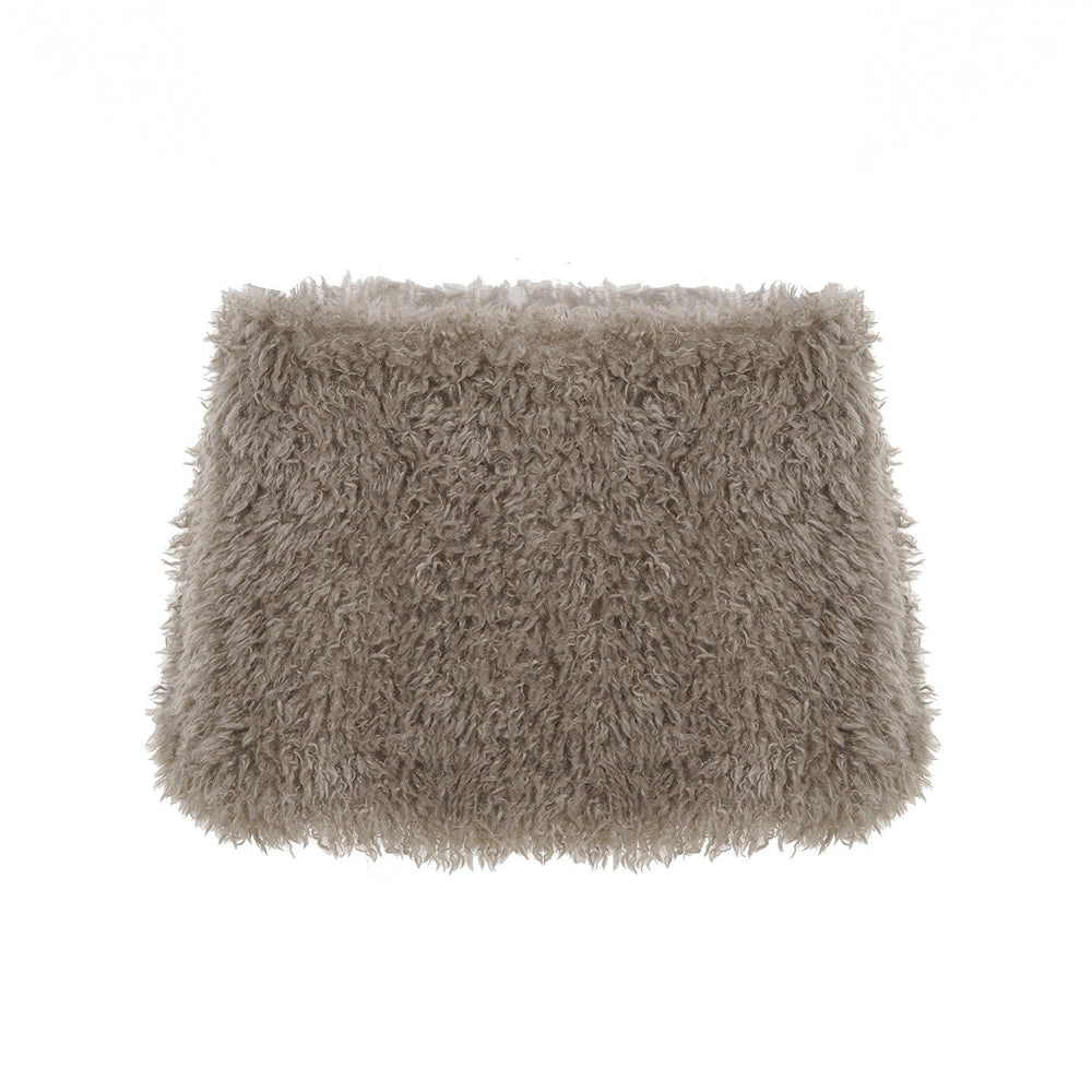 Sexy Street Fur Skirt Solid Color Small Curl A line Sexy Skirt Women