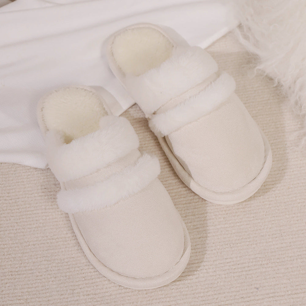 Fluffy Slippers Autumn Winter Warm Slugged Bottom Home Thickened Fleece Slippers Home Indoor Cotton Slippers