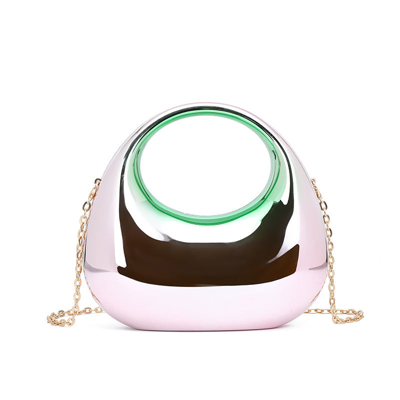 Colorful Crescent Moon Acrylic Handbag Socialite Handbag Makeup Dinner Women Bag