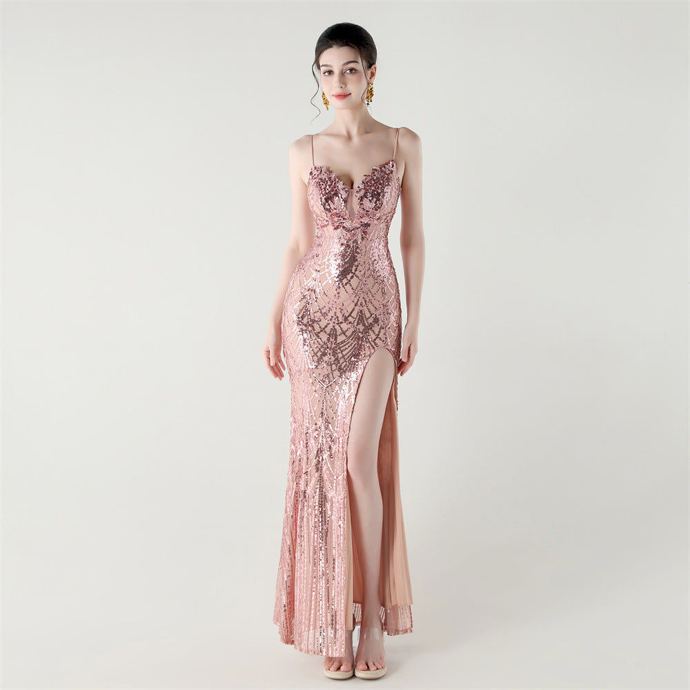 Bead Tube Craft Boning Corset Lace Waist Controlled Sequined Slim Slimming Cocktail Evening Dress