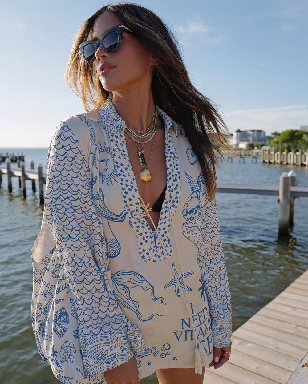 Casual Positioning Printing Satin Two Piece Sets