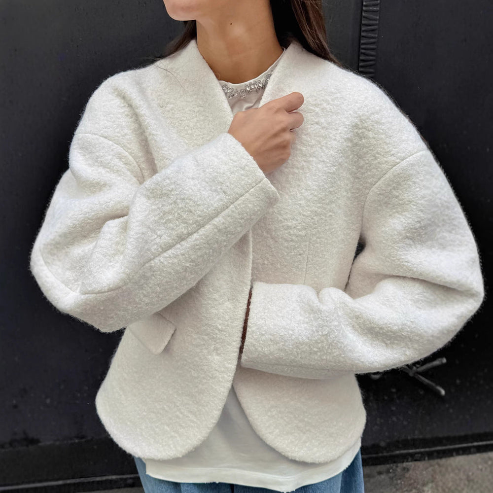 Thick Woolen Coat Women Autumn Winter Socialite Coarse Woolen Chanel Top