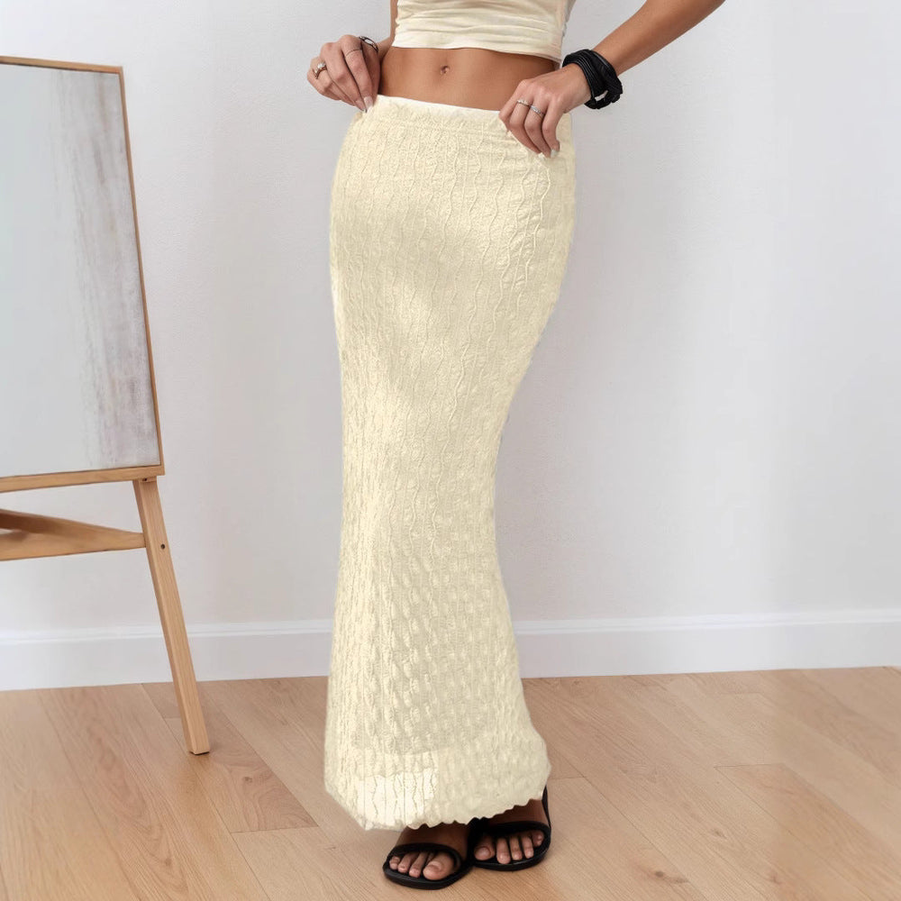 Mesh Jacquard Summer Skirt Party Elegant High Grade Slim Slimming Sheath Skirt