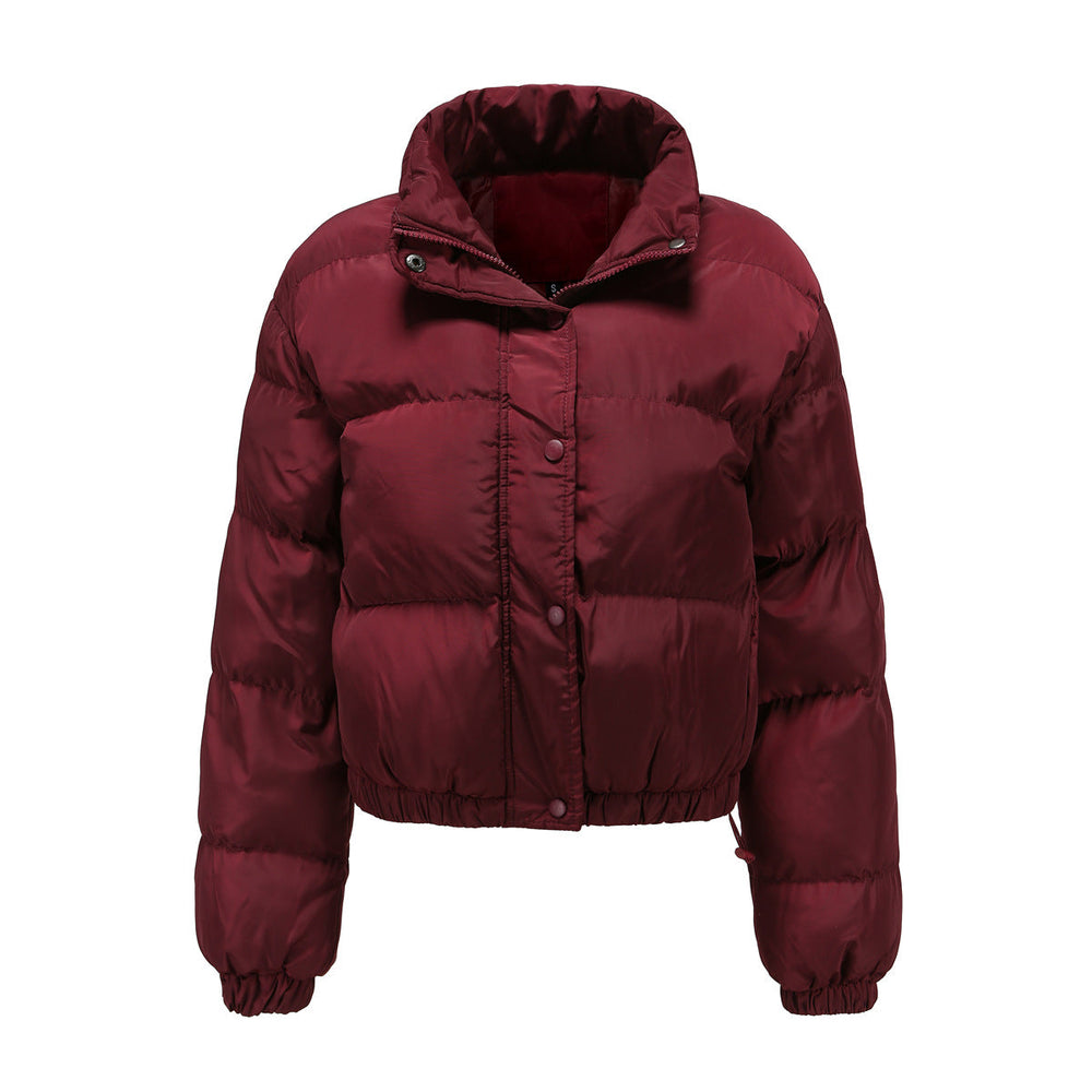 Autumn Winter Women Clothing Short Cotton Jacket Women Long Sleeve High Collar Warm Coat Loose Casual Cotton-Padded Clothes