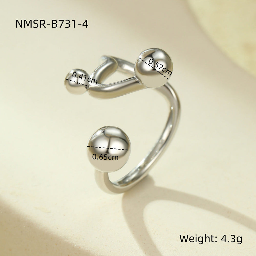 Niche High Grade Stainless Steel Ring Geometric Abstract Open Irregular Asymmetric Non Fading Titanium Steel Ring Ornament