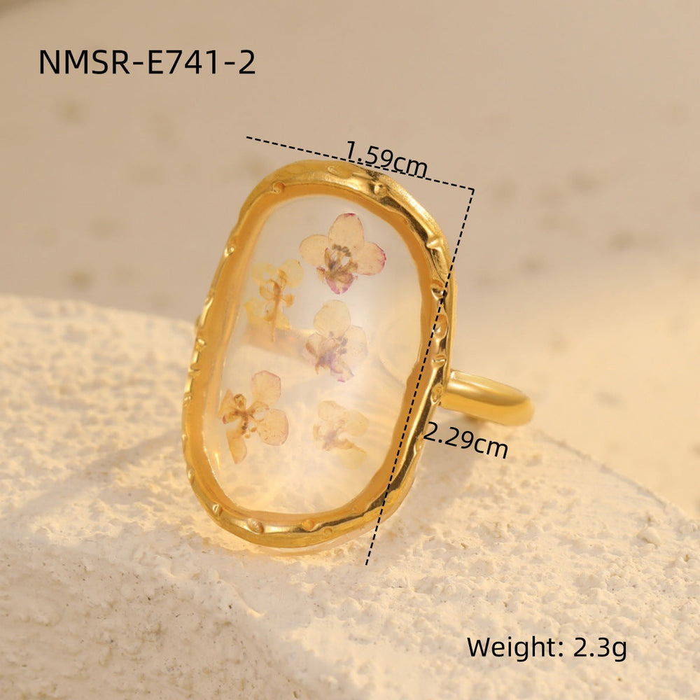 Stainless Steel Ring Exaggerated Irregular Asymmetric Geometric Abstract Plated 18K Gold Titanium Steel Ring Bracelet