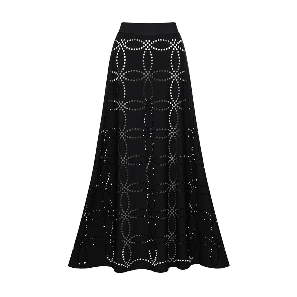 Swimsuit Black High Grade Hollow Out Cutout out Sexy Swimsuit Women Maxi Skirt