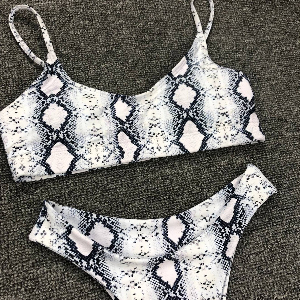 Women Seperated Swimwear Sexy Leopard Print Bikini Push up