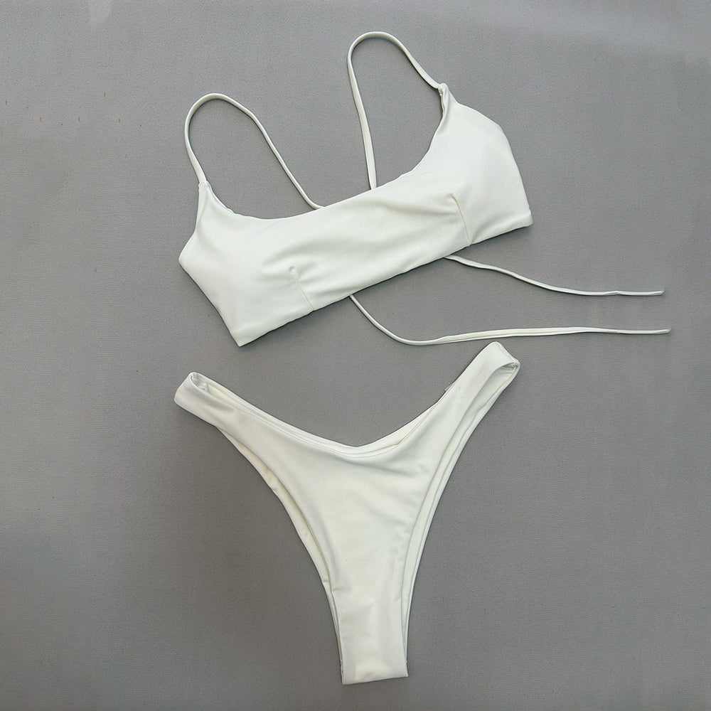 Bikini Sexy Bikini Solid Color Split Women Swimsuit Women