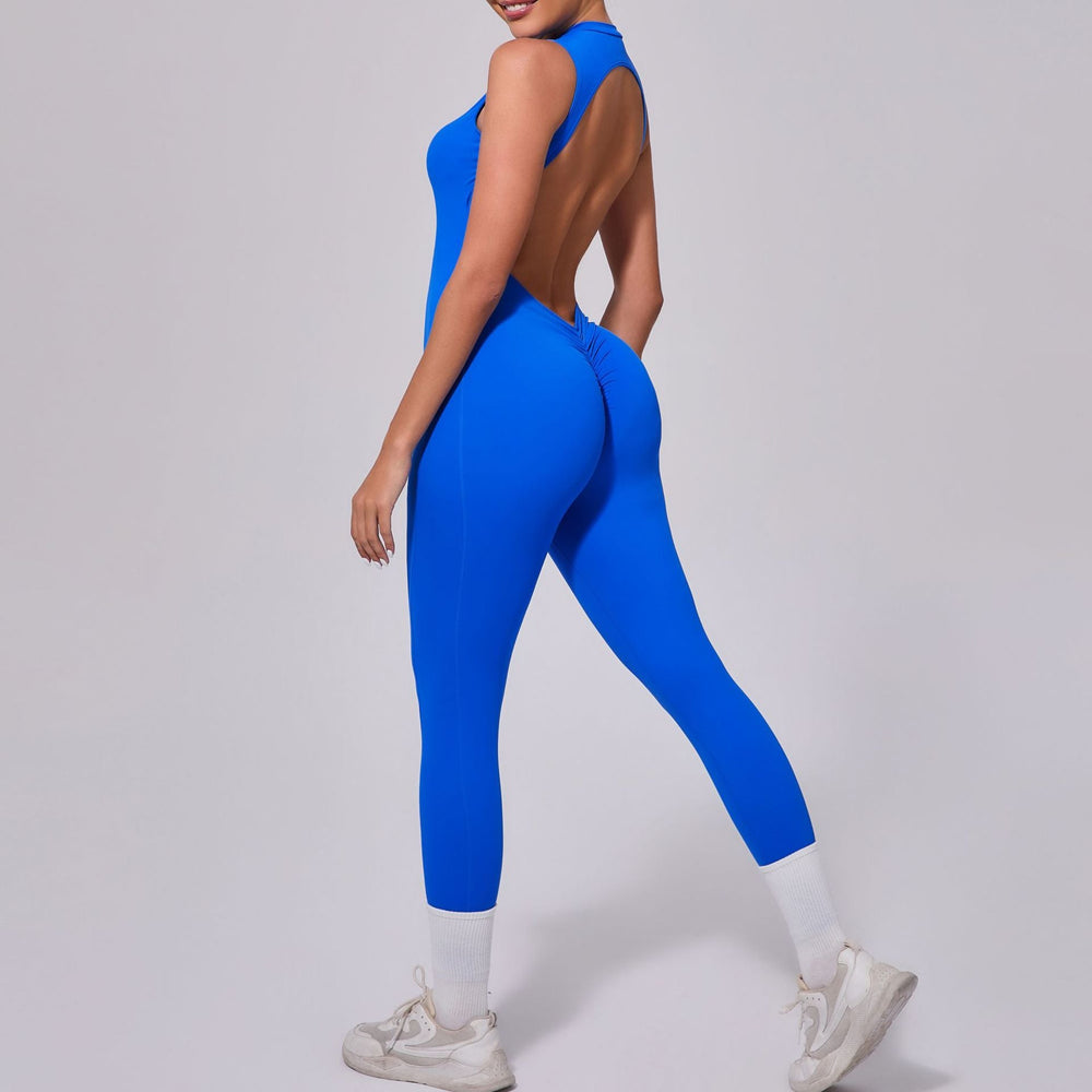 Backless Sleeveless Yoga Jumpsuit Peach Hip Fitness Detachable Chest Pad Sports Jumpsuit
