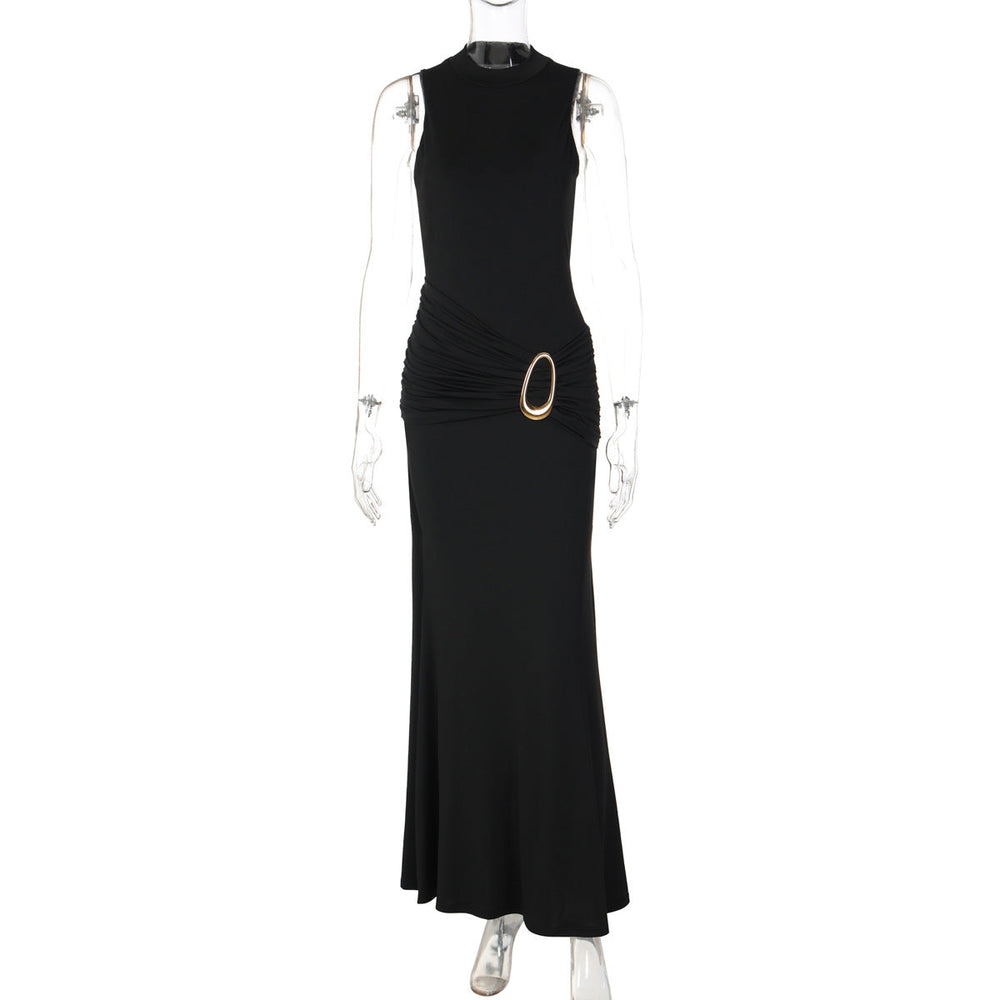 Women Clothing High Waist Twisted Sexy Backless Sheath Dress