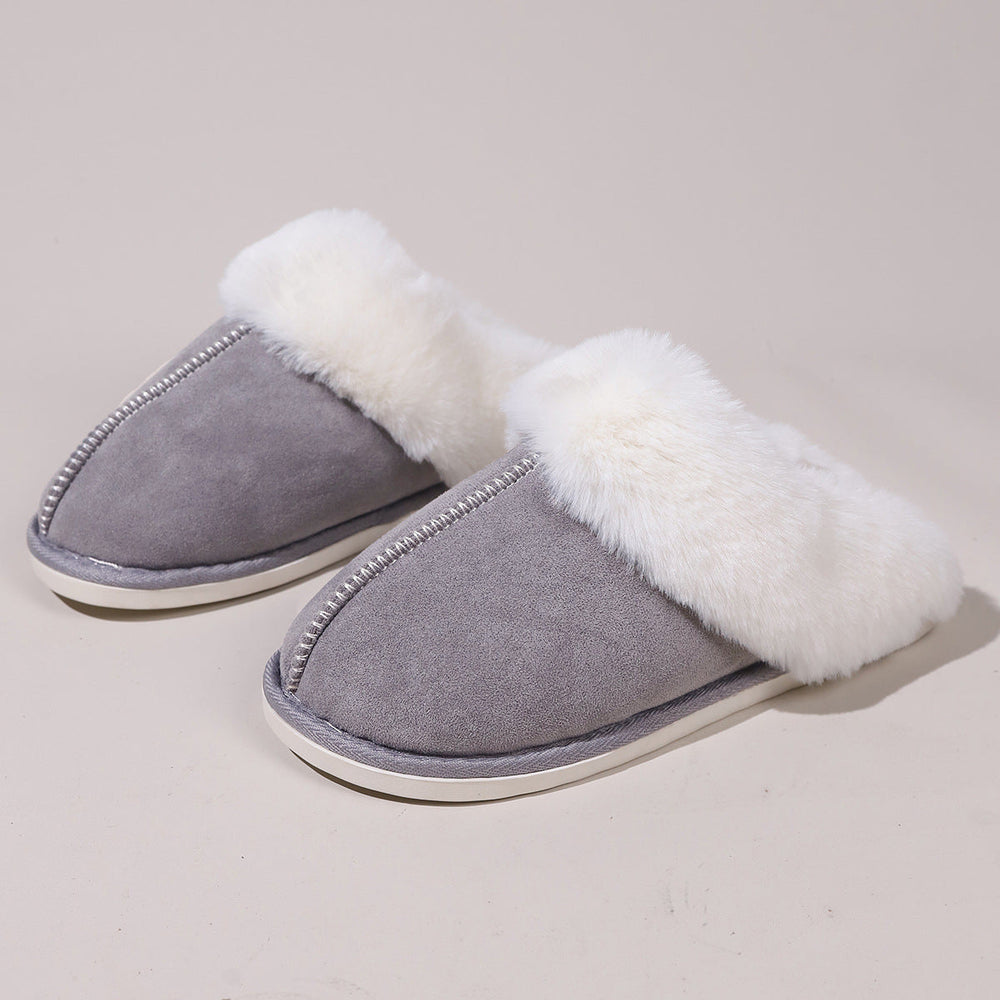 Fluffy Slippers Autumn Winter Warm Slugged Bottom Home Thickened Fleece Slippers Home Indoor Cotton Slippers