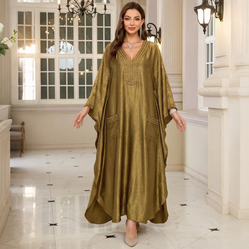 Gold Vacation Beach Coat Maxi Dress Women Loose Maxi Dress Swimsuit Blouse Sun Protective Clothing