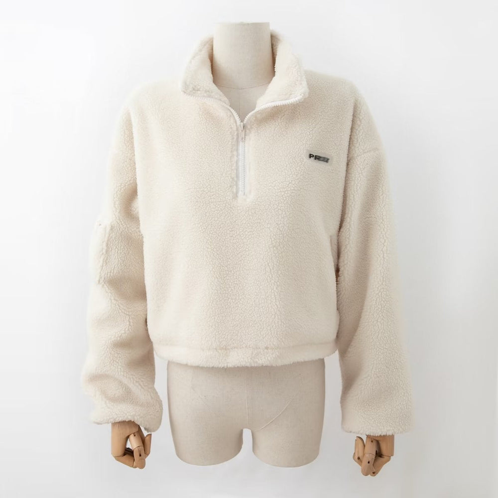 Autumn Winter Women Clothing Short Drawstring Loose Sweatshirt Coat