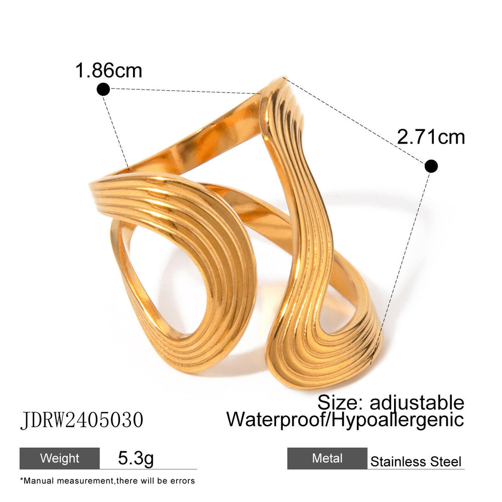 Sold Jewelry Stainless Steel Eye Catching Ring High Grade Ring Irregular Asymmetric Bracelet Rings Women