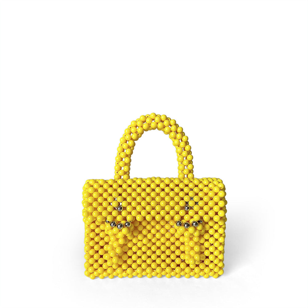 Handmade Beaded Briefcase Women Gorgeous Square Bag Casual Shoulder Crossbody Portable Finished Bag