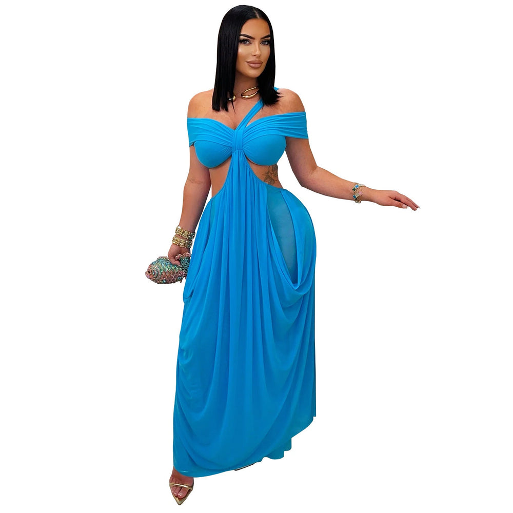 Women Wear Sexy Bandeau Slim Fit Sheer Mesh Dress