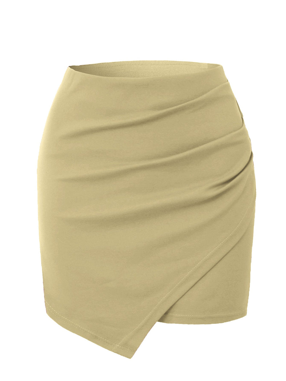 Women Clothing Irregular Asymmetric Heap Pleated Skirt High Waist Elastic Twisted Hip Skirt