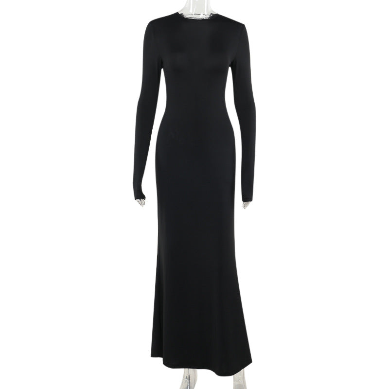Backless Slim Fit Figure Flattering Front Back Wearable Lace up Sexy Maxi Dress