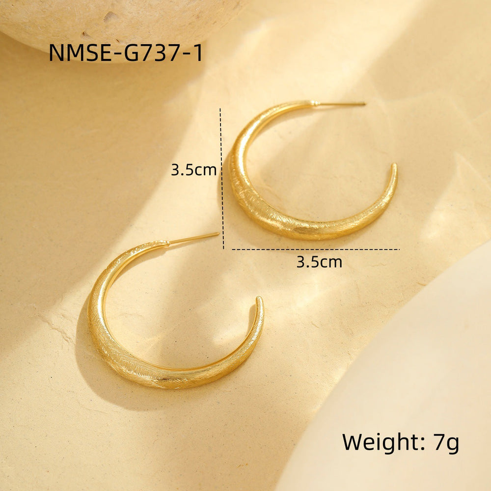 Personalized Earrings Niche Design Stainless Steel Studs Earrings Retro Elegant Earrings Advanced All Matching