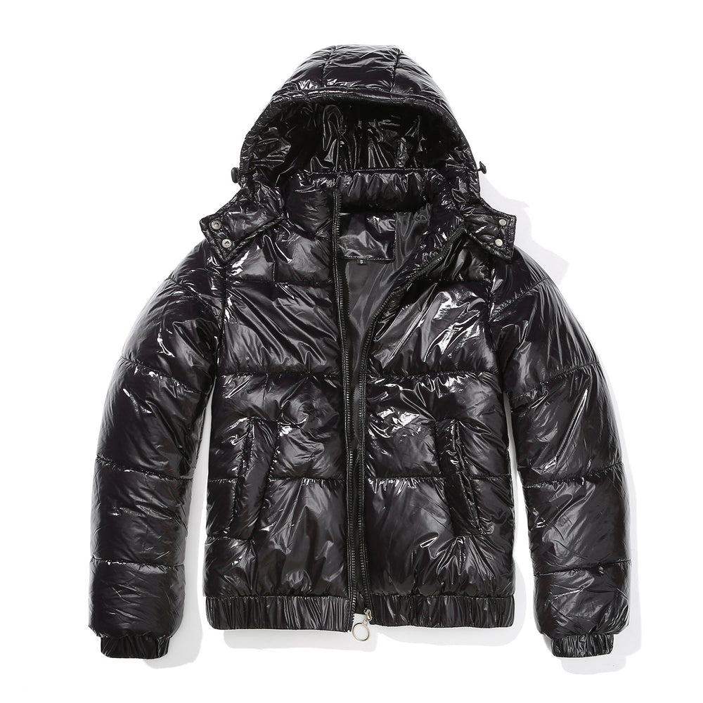 Fall Winter Hooded Cotton Padded Clothes 20D Film Splash Proof Fashionable Jacket Long Sleeve Glossy Cotton Padded Clothes for Women