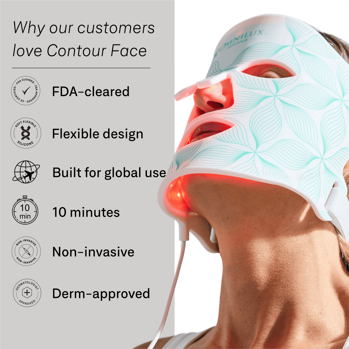 Masque LED pour le visage Omnilux Contour