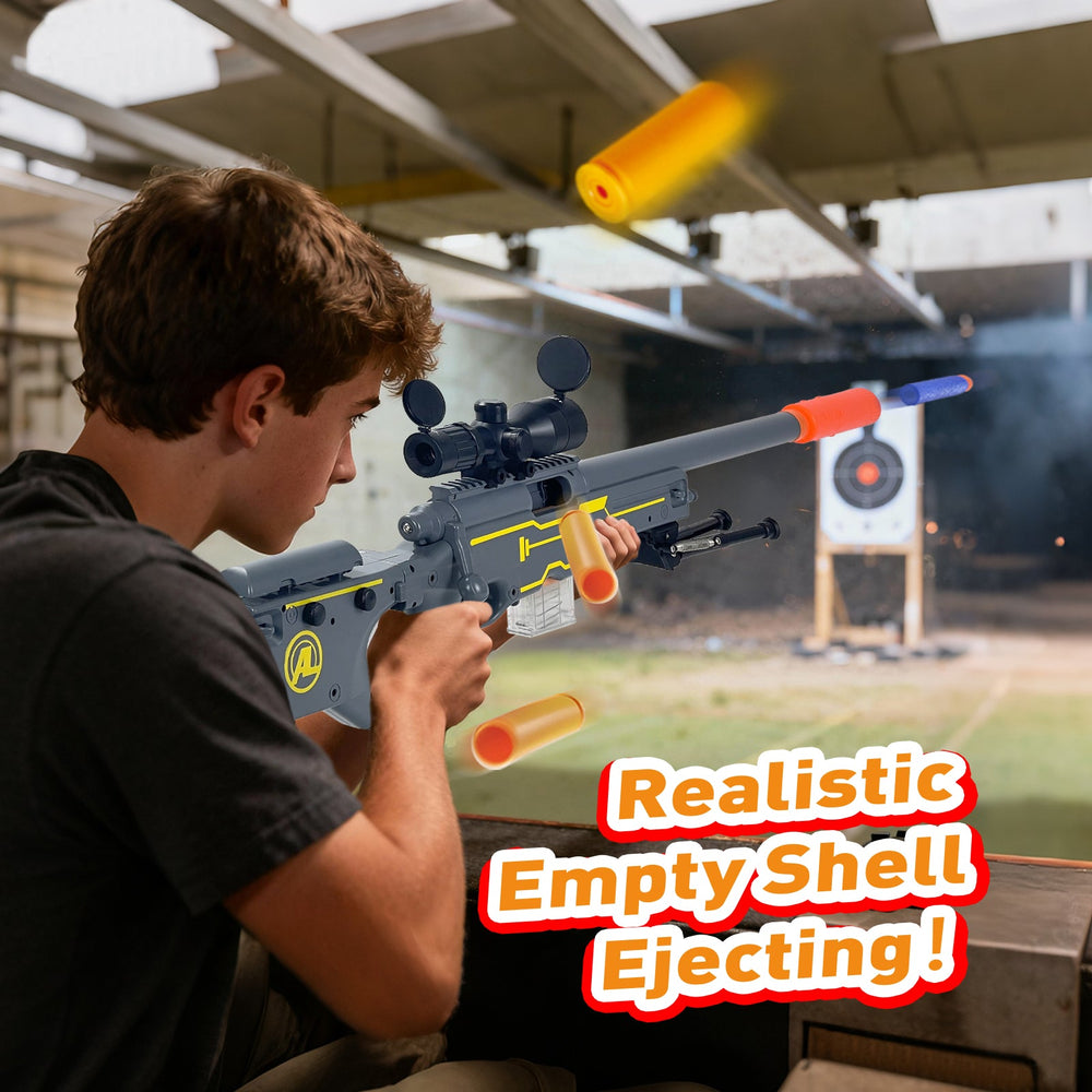 AWM Tactical Sniper Blaster – Foldable Stock Foam Dart Rifle for Backyard Battles
