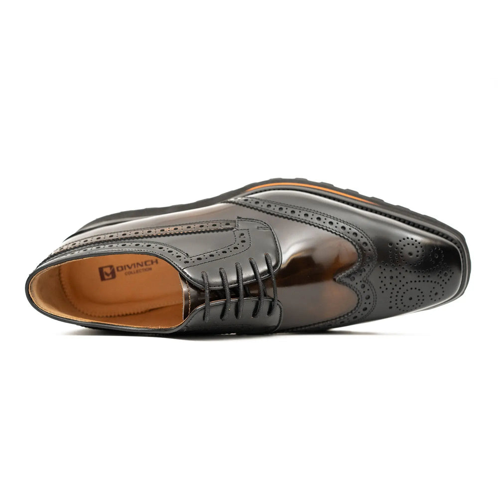 Patent leather shoes Platform brogues Black