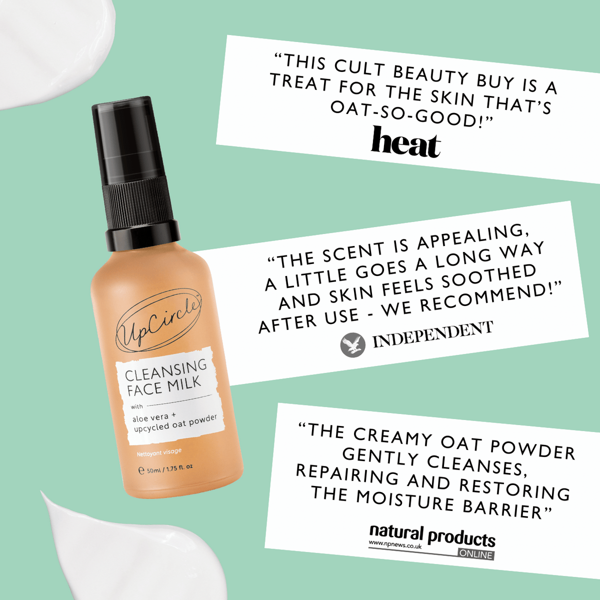 Cleansing Face Milk with Oat Powder - Travel Size - Snipetell