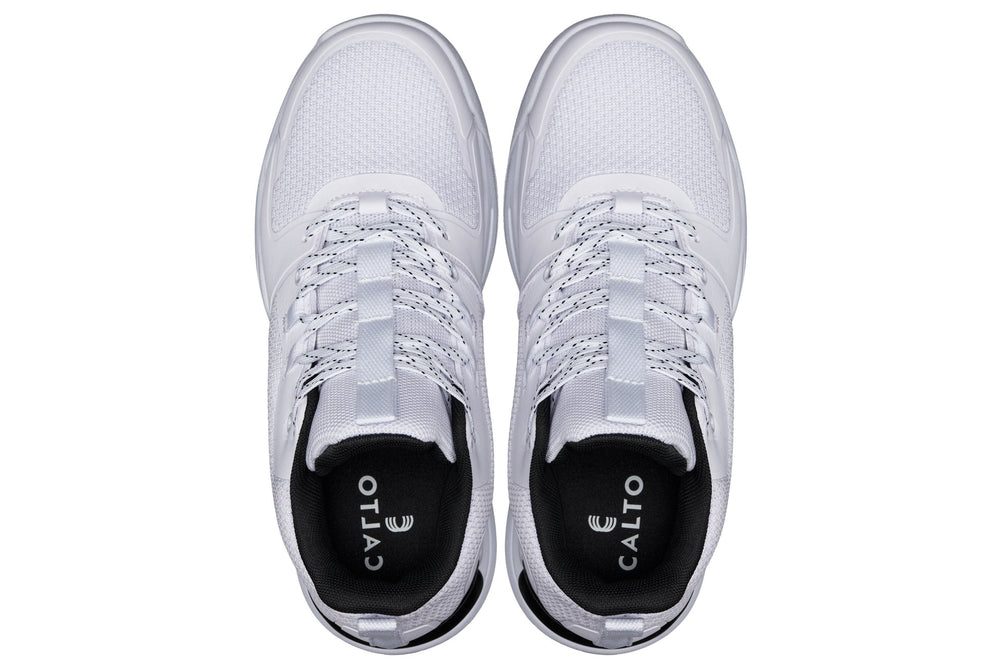 CALTO - Q394 - 3 Inches Taller (White/Black) - Basketball High-Top Sneakers
