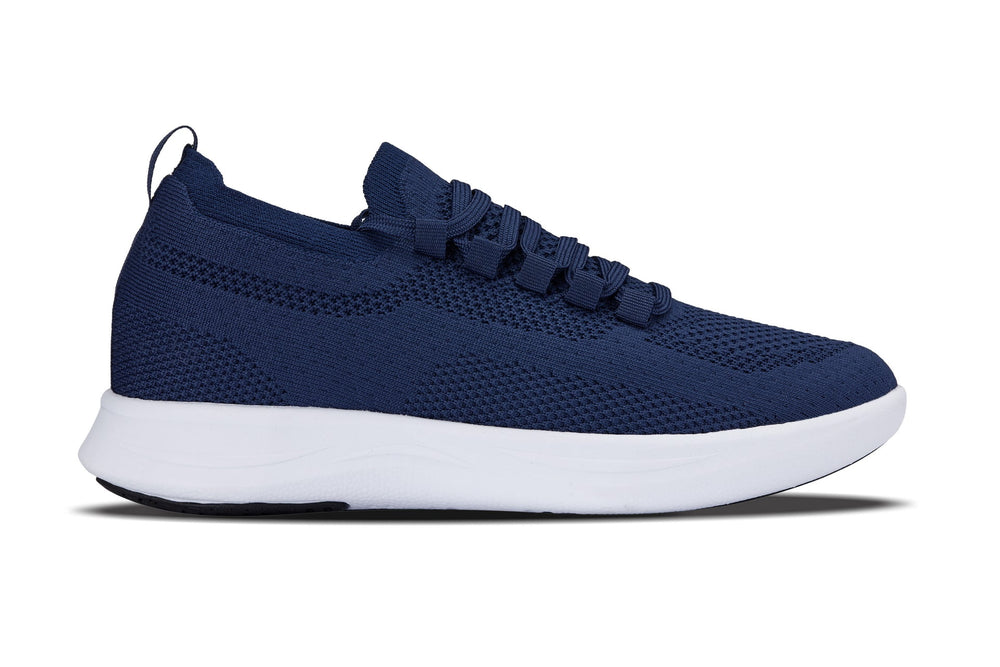 CALTO - QA063 - 2.4 Inches Taller (Navy/White Sole) - Lightweight Knitted Sneakers