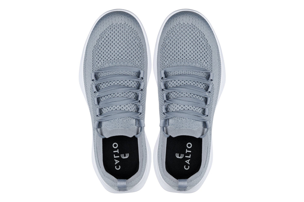 CALTO - QA065 - 2.4 Inches Taller (Grey/White Sole) - Lightweight Knitted Sneakers