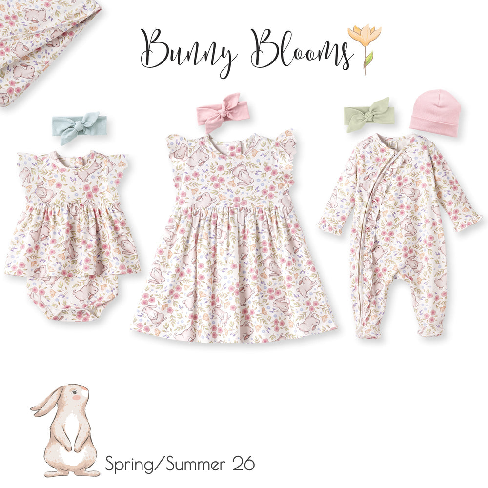 Bunny Blooms Soft Bamboo Zipper Romper for Easter Tesa Babe