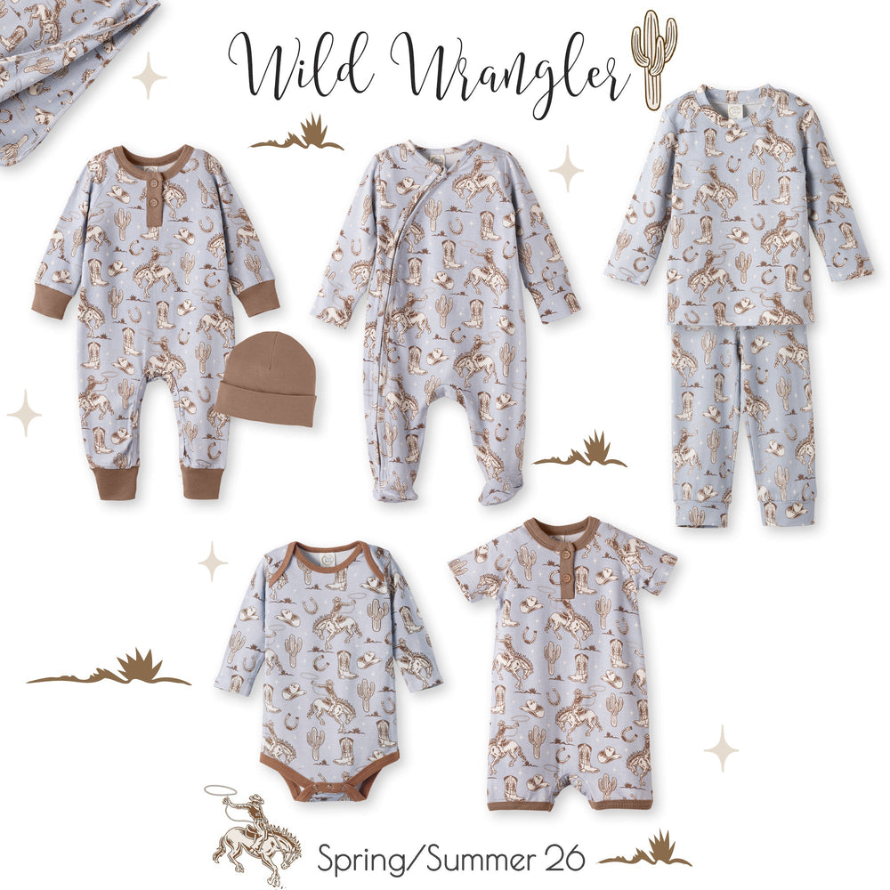 Wild Wrangler/Blue Cowboy Western Bamboo Kids Pajama Set Tesa Babe