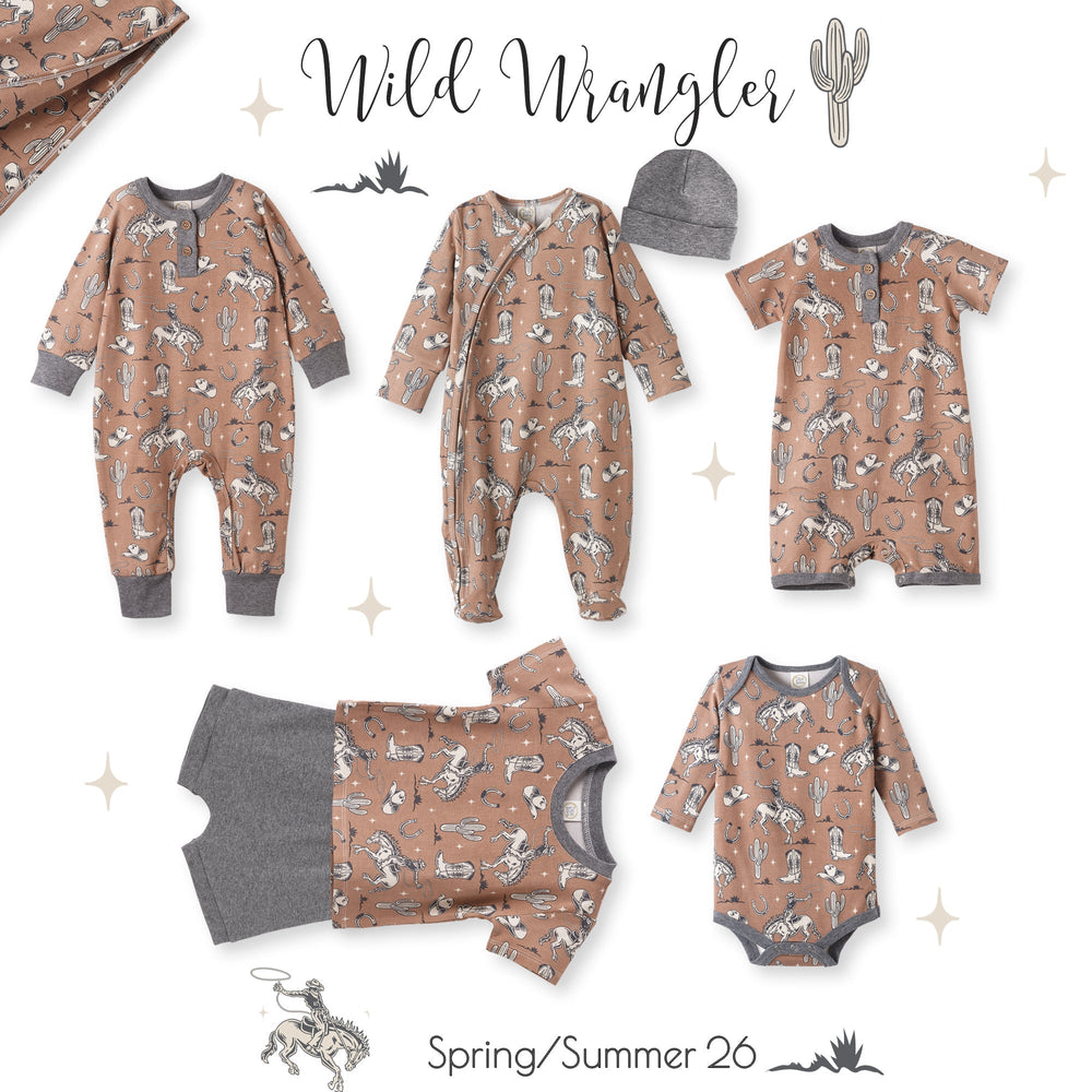 Wild Wrangler/Brown Western Cowboy Bamboo Baby Boy Bodysuit Tesa Babe