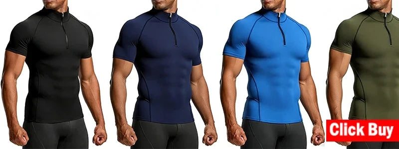 Men's Compression T-Shirt Summer Sportswear Running T shirt Elastic Quick Dry Sport Tops Tee Athletic Gym Workout T Shirts Men