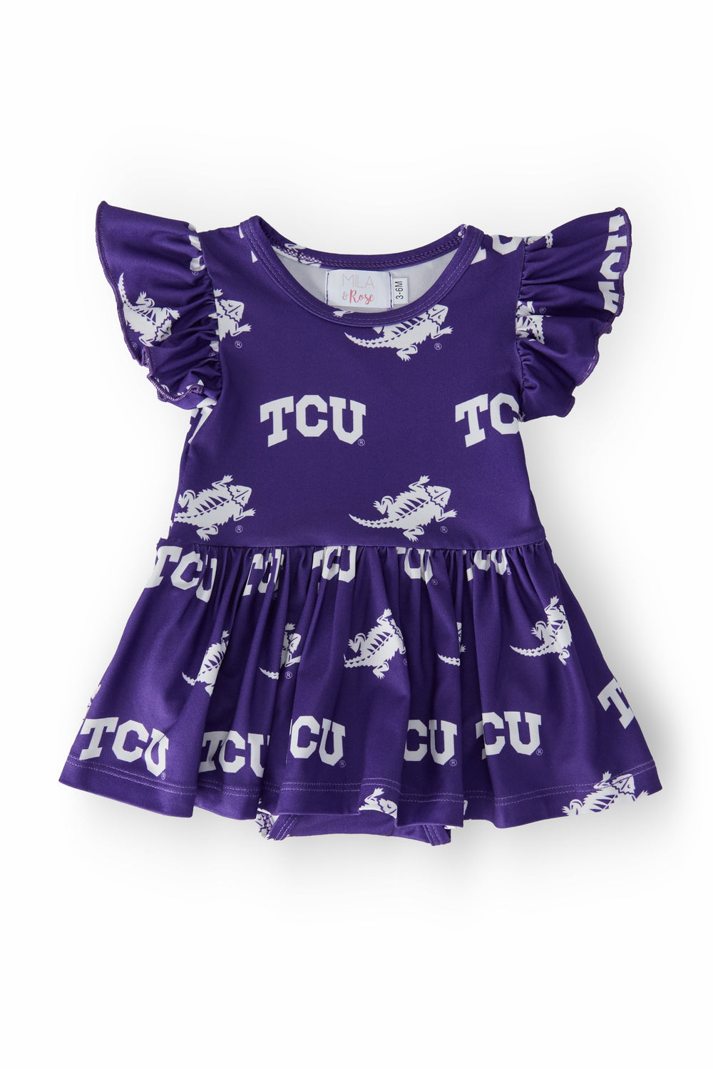 TCU Purple Frog S/S Flutter Twirl Bodysuit