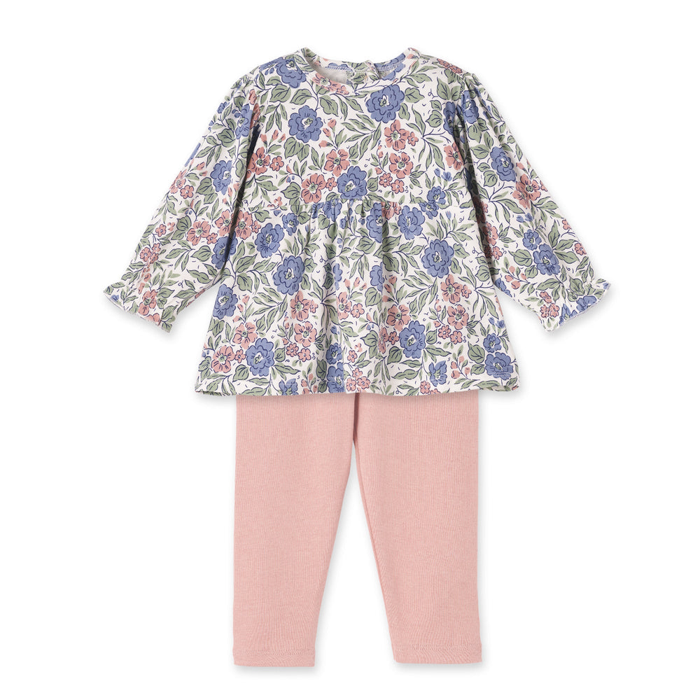 Vintage Floral Baby Girl Outfit - Bamboo & Cotton Tesa Babe
