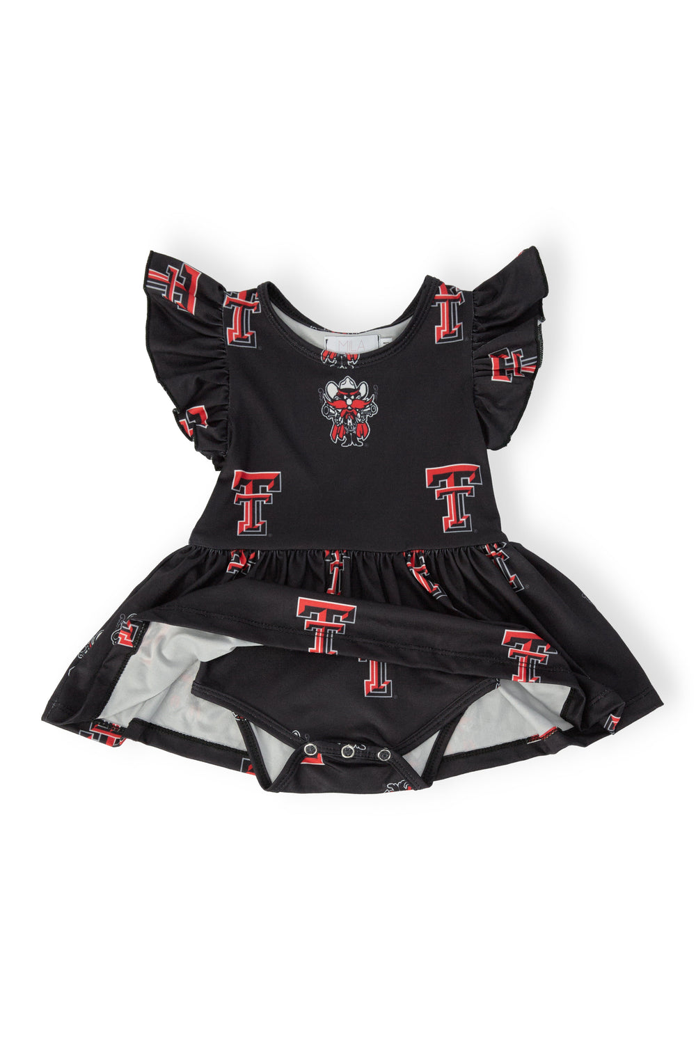Texas Tech Black Raider Red S/S Flutter Twirl Bodysuit
